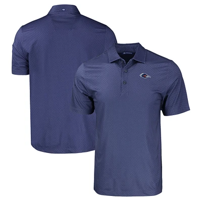 Men's Cutter & Buck Navy UTSA Roadrunners Pike Eco Tonal Geo Print Stretch Recycled Polo