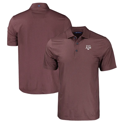 Men's Cutter & Buck Maroon Texas A&M Aggies Pike Eco Tonal Geo Print Stretch Recycled Polo