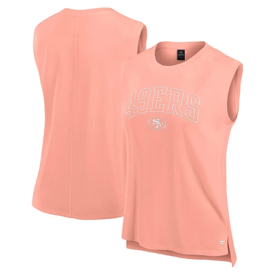 Women's Fanatics Coral San Francisco 49ers Studio Gym Tank Top