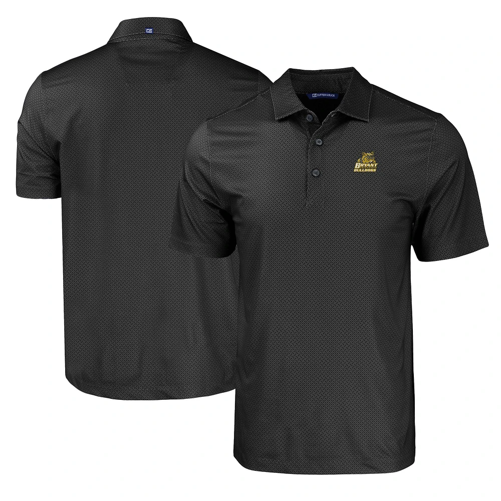 Men's Cutter & Buck Black Bryant Bulldogs Pike Eco Tonal Geo Print Stretch Recycled Polo