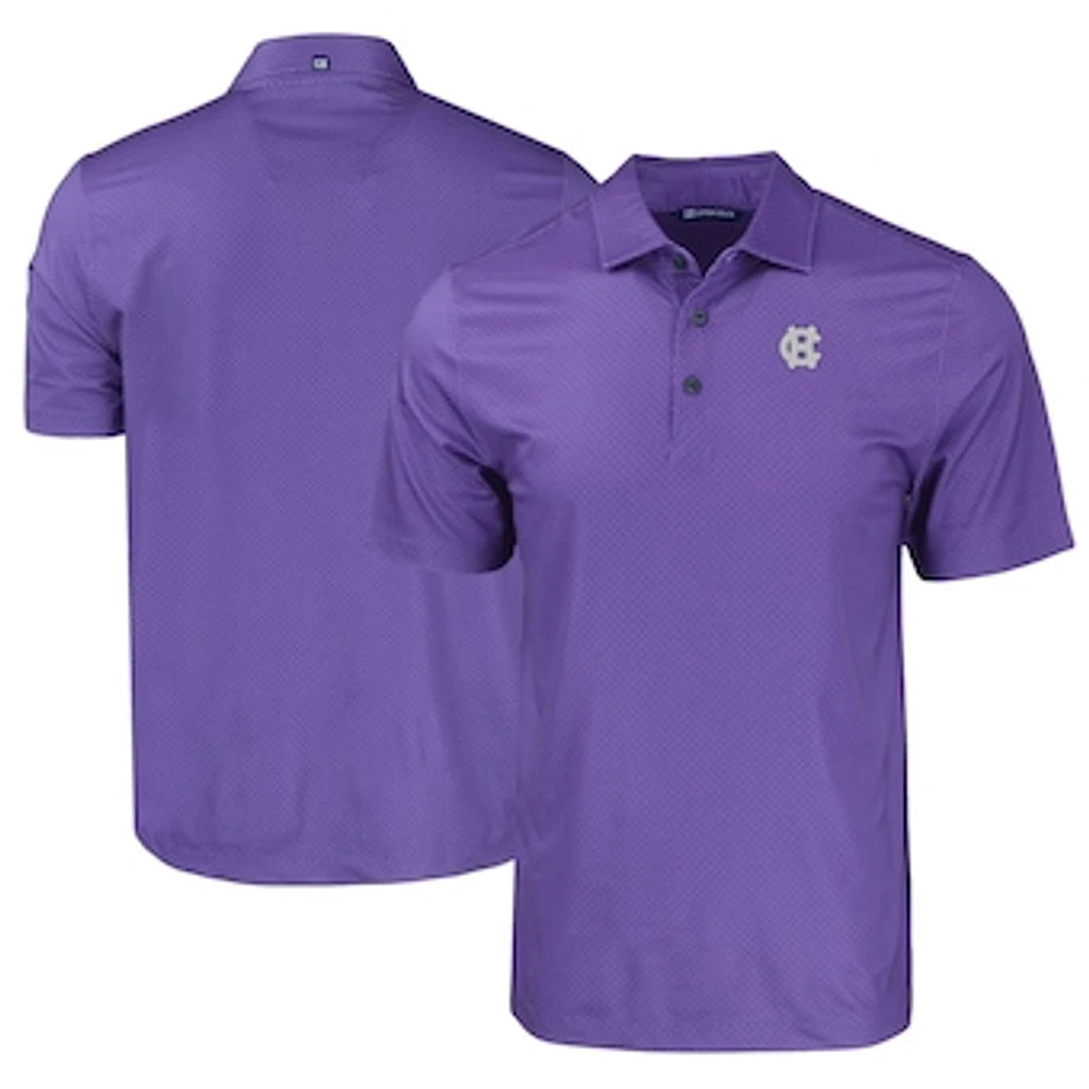 Men's Cutter & Buck Purple Holy Cross Crusaders Pike Eco Tonal Geo Print Stretch Recycled Polo