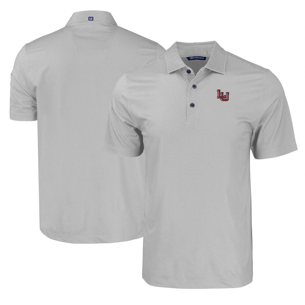 Men's Cutter & Buck Gray Lamar Cardinals Pike Eco Tonal Geo Print Stretch Recycled Polo