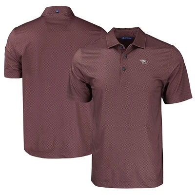 Men's Cutter & Buck Maroon North Carolina Central Eagles Pike Eco Tonal Geo Print Stretch Recycled Polo
