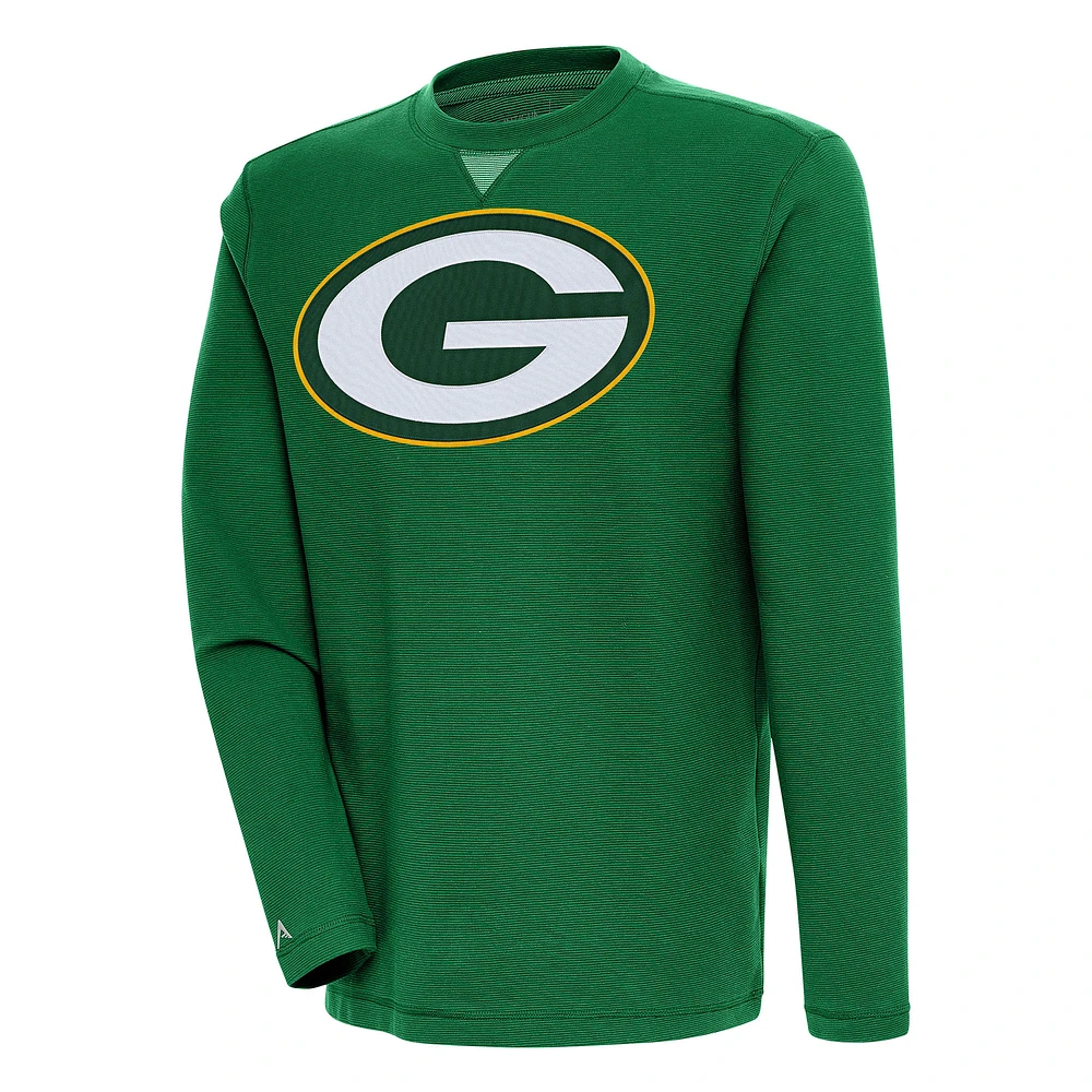 Men's Antigua Green Green Bay Packers Flier Bunker Pullover Sweatshirt
