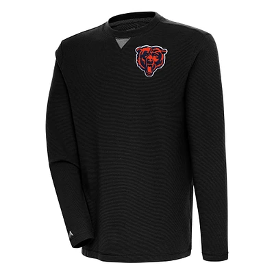 Men's Antigua Black Chicago Bears Flier Bunker Pullover Sweatshirt