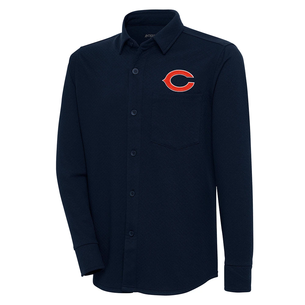 Men's Antigua Navy Chicago Bears Streamer Button-Up Shacket