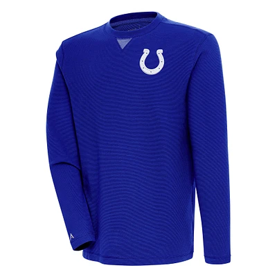 Men's Antigua Royal Indianapolis Colts Flier Bunker Pullover Sweatshirt