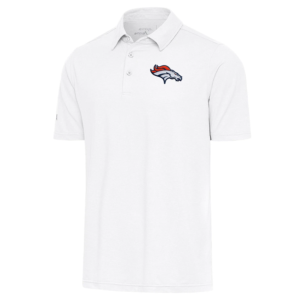 Men's Antigua White Denver Broncos Par Polo