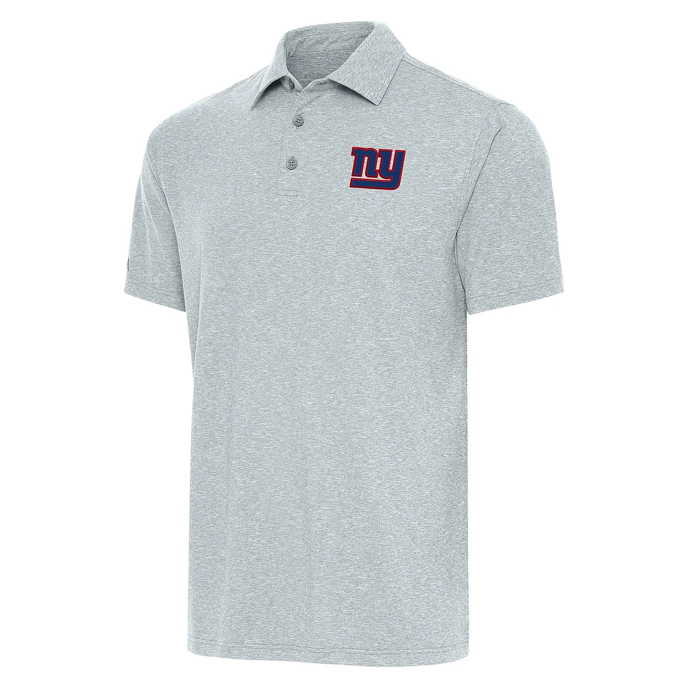 Men's Antigua Heather Gray New York Giants Par Polo