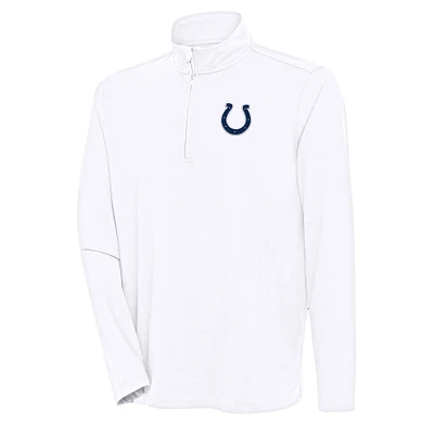 Men's Antigua White Indianapolis Colts Hunk Quarter-Zip Pullover Top