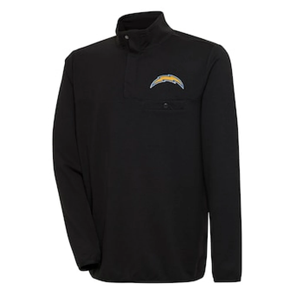 Men's Antigua Los Angeles Chargers Streamer Quarter-Snap Pullover Jacket