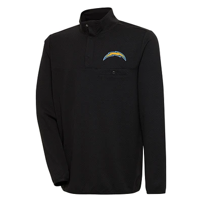 Men's Antigua Los Angeles Chargers Streamer Quarter-Snap Pullover Jacket