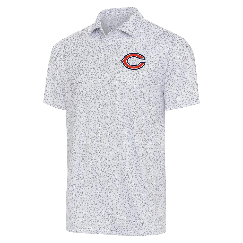 Men's Antigua White/Gray Chicago Bears Motion Polo