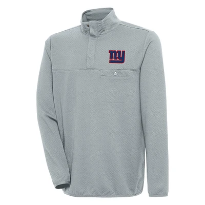 Men's Antigua New York Giants Streamer Quarter-Snap Pullover Jacket