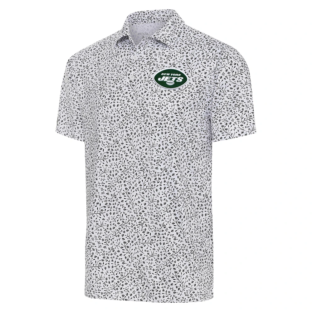 Men's Antigua White/Black New York Jets Motion Polo