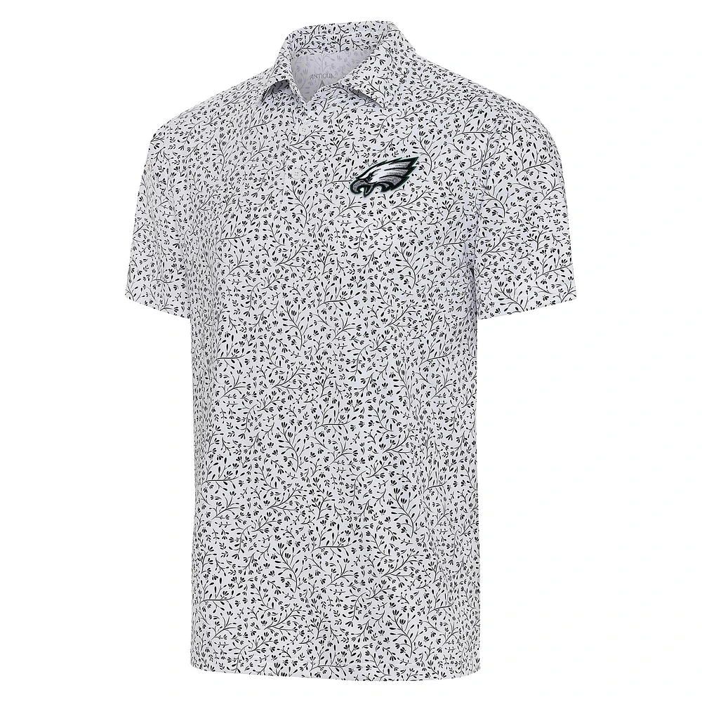 Men's Antigua White/Black Philadelphia Eagles Motion Polo