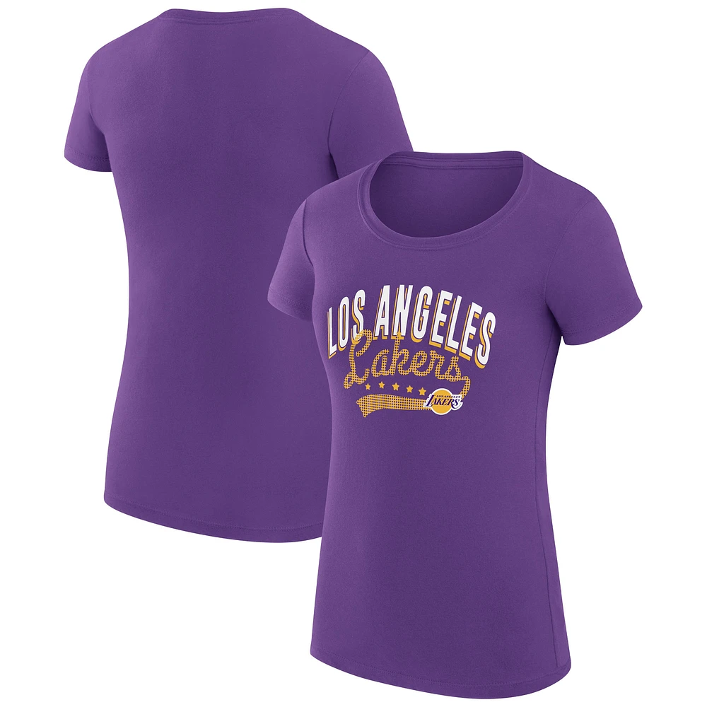 Women's G-III 4Her by Carl Banks Los Angeles Lakers Super-Slim Fit Lightweight Filigree Logo T-Shirt