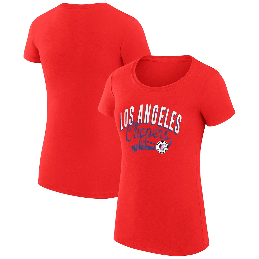 Women's G-III 4Her by Carl Banks LA Clippers Super-Slim Fit Lightweight Filigree Logo T-Shirt