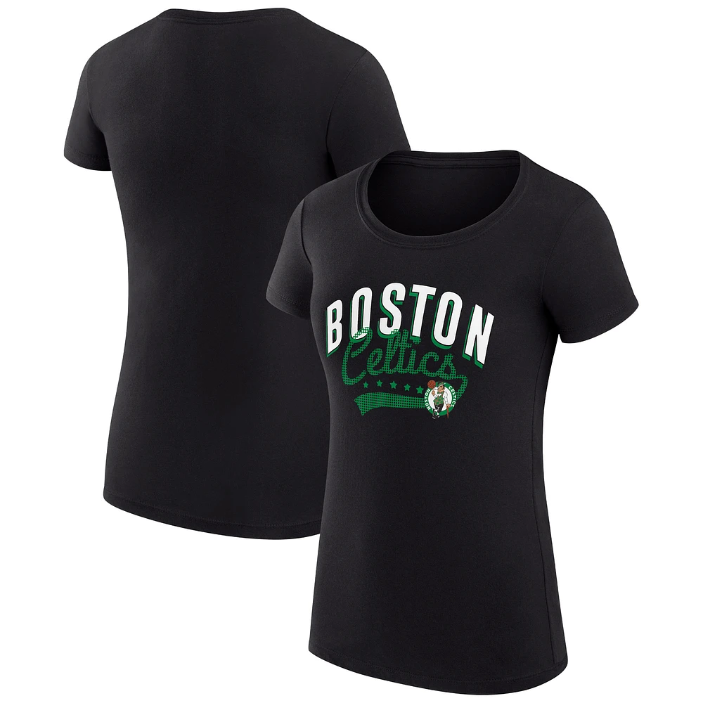 Women's G-III 4Her by Carl Banks Boston Celtics Super-Slim Fit Lightweight Filigree Logo T-Shirt