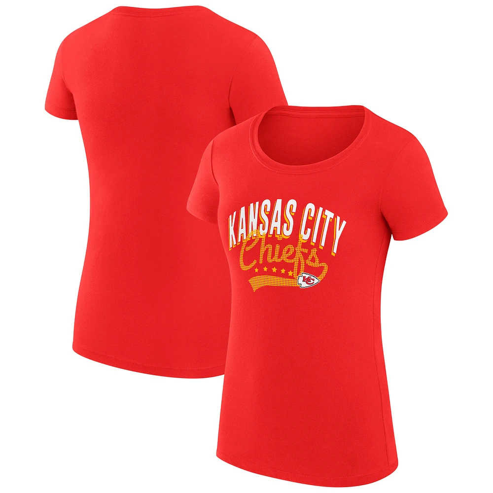 Women's G-III 4Her by Carl Banks Kansas City Chiefs Super-Slim Fit Lightweight Filigree Logo T-Shirt