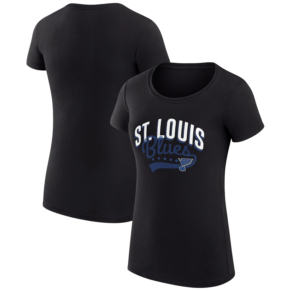 Women's G-III 4Her by Carl Banks St. Louis Blues Super-Slim Fit Lightweight Filigree Logo T-Shirt