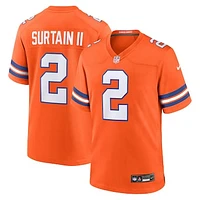 Men's Nike Patrick Surtain II Orange Denver Broncos Mile High Collection 1977 Throwback Player Game Jersey