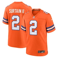 Men's Nike Patrick Surtain II Orange Denver Broncos Mile High Collection 1977 Throwback Player Game Jersey