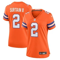 Women's Nike Patrick Surtain II Orange Denver Broncos Mile High Collection 1977 Throwback Player Game Jersey