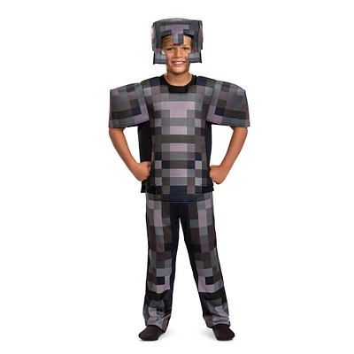 Youth Minecraft Netherite Armor Deluxe Costume