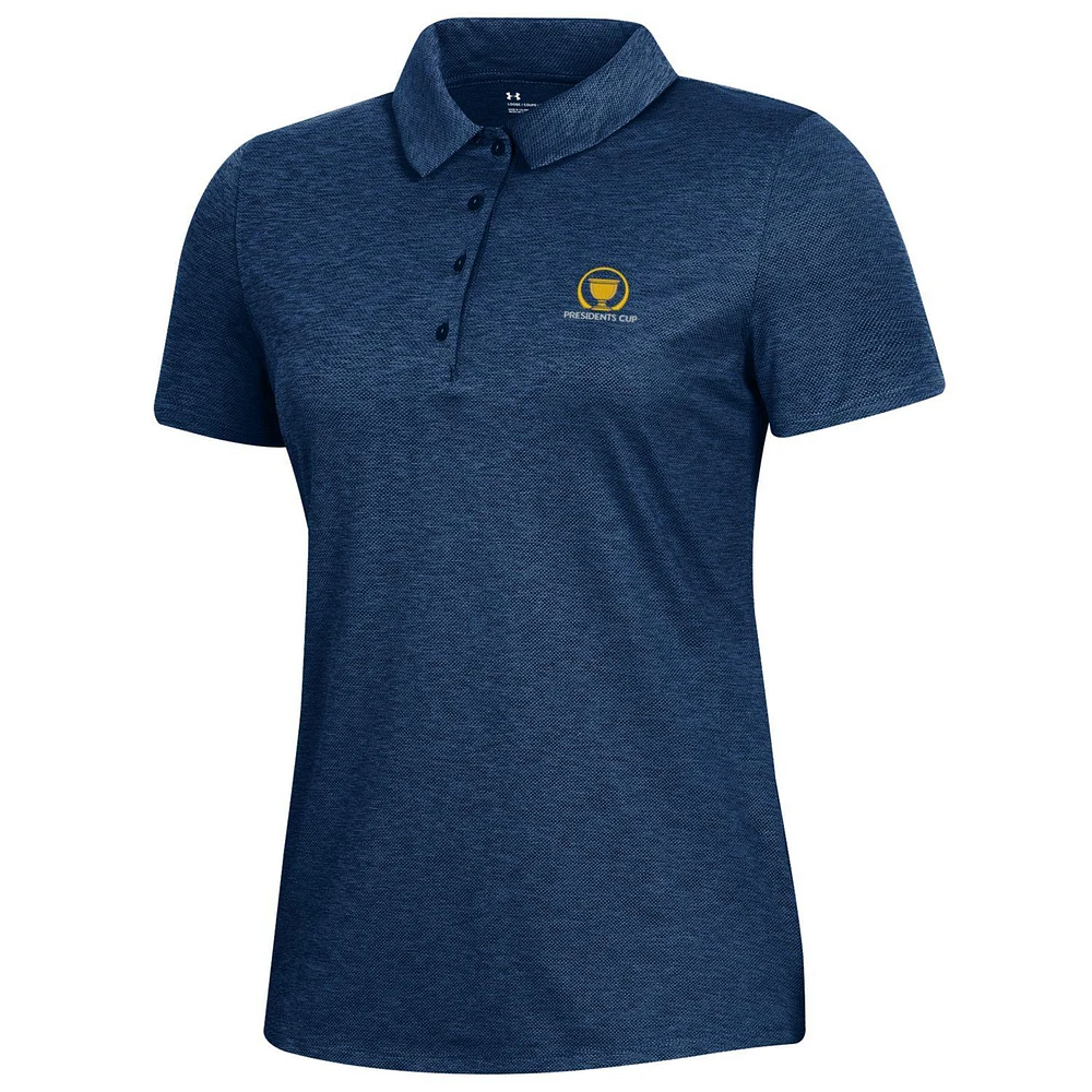Women's Under Armour Navy Presidents Cup Heather Playoff Polo