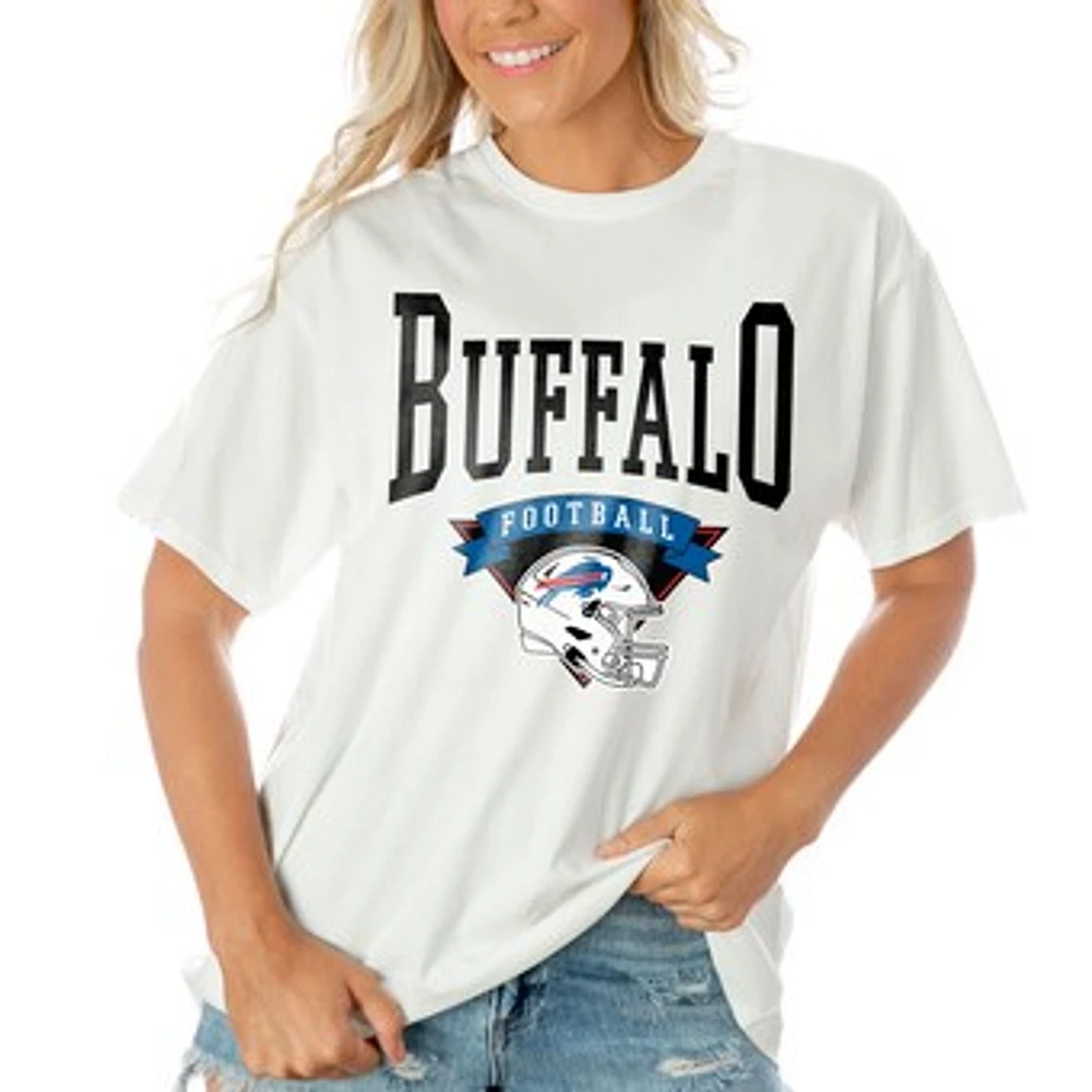Women's Gameday Couture White Buffalo Bills Enforcer Relaxed T-Shirt