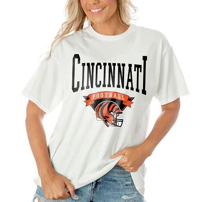 Women's Gameday Couture White Cincinnati Bengals Enforcer Relaxed T-Shirt