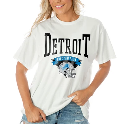 Women's Gameday Couture White Detroit Lions Enforcer Relaxed T-Shirt