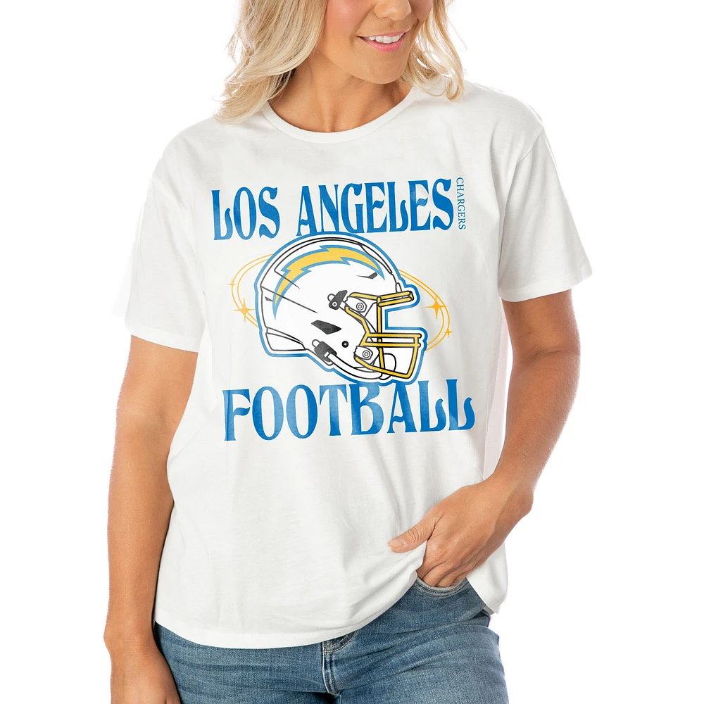 Women's Gameday Couture White Los Angeles Chargers Victorious Vixen T-Shirt