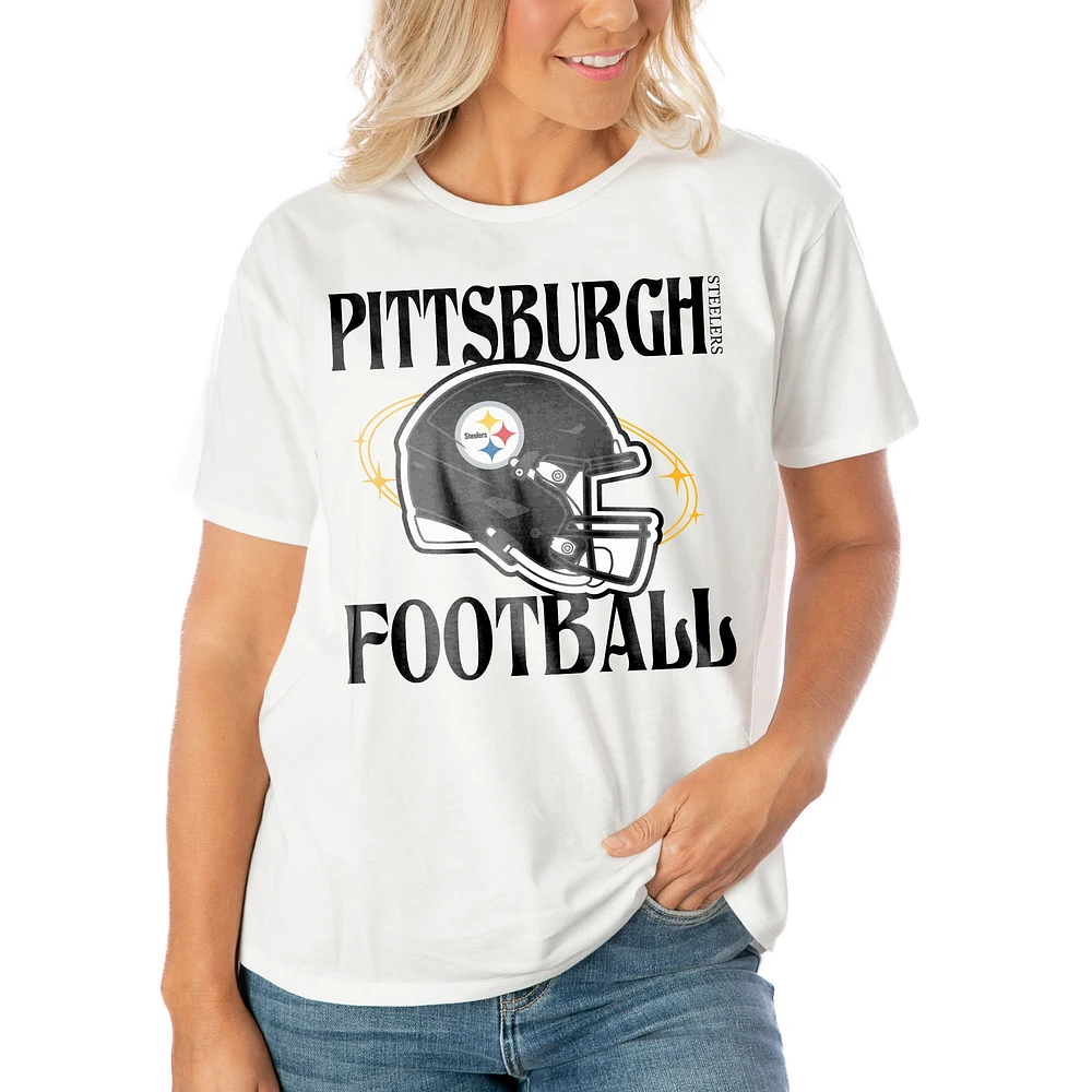 Women's Gameday Couture White Pittsburgh Steelers Victorious Vixen T-Shirt