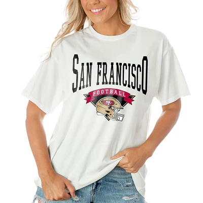 Women's Gameday Couture White San Francisco 49ers Enforcer Relaxed T-Shirt