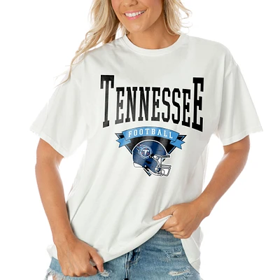 Women's Gameday Couture White Tennessee Titans Enforcer Relaxed T-Shirt