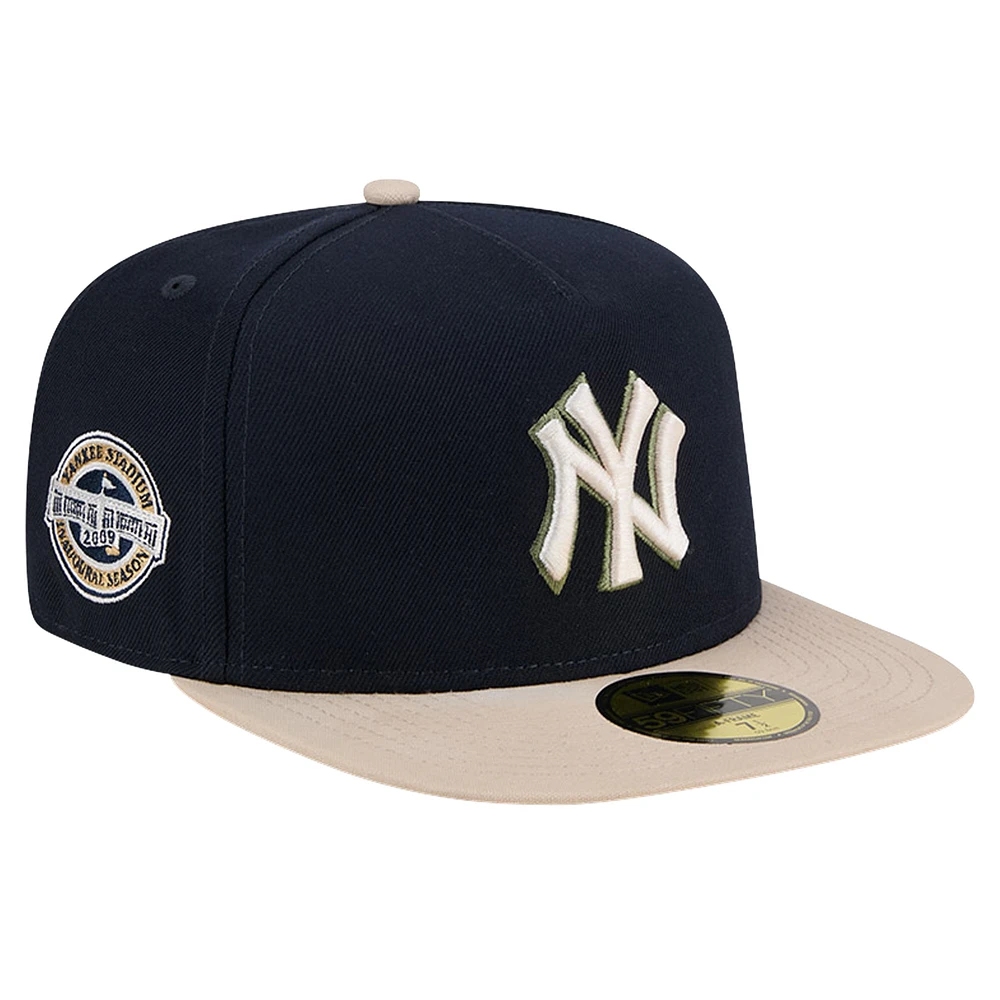 Men's New Era Navy New York Yankees Canvas A-Frame 59FIFTY Fitted Hat