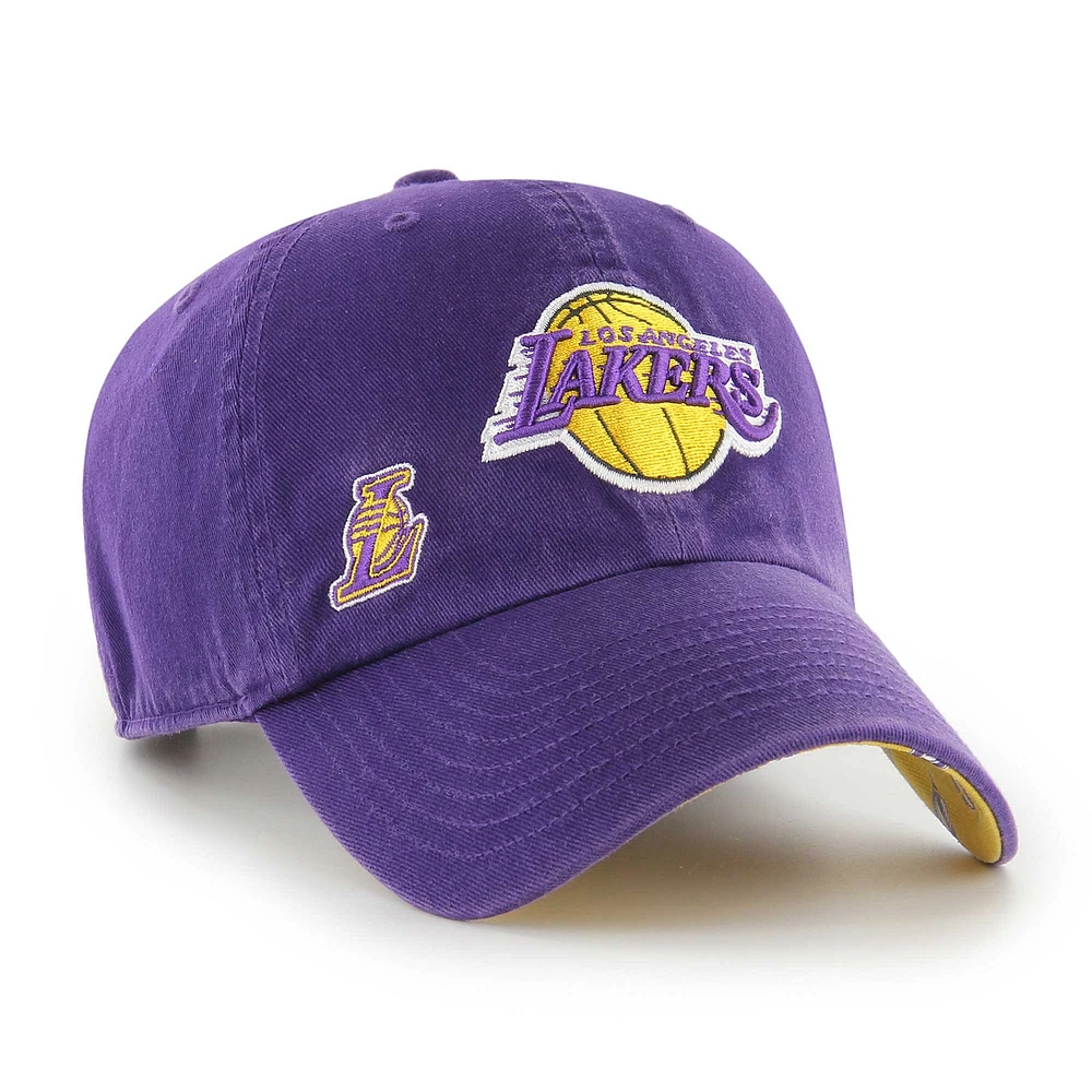 Women's '47 Purple Los Angeles Lakers Confetti Undervisor Clean Up Adjustable Hat