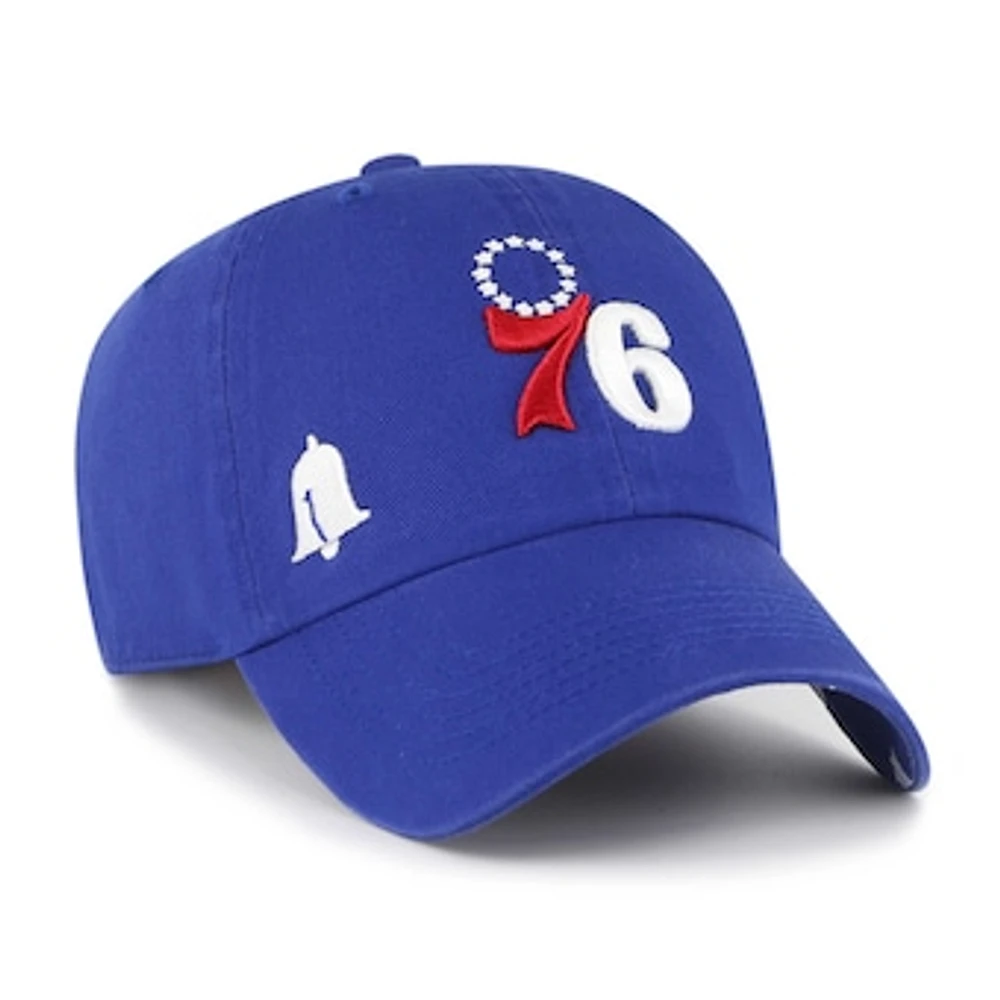 Women's '47 Royal Philadelphia 76ers Confetti Undervisor Clean Up Adjustable Hat