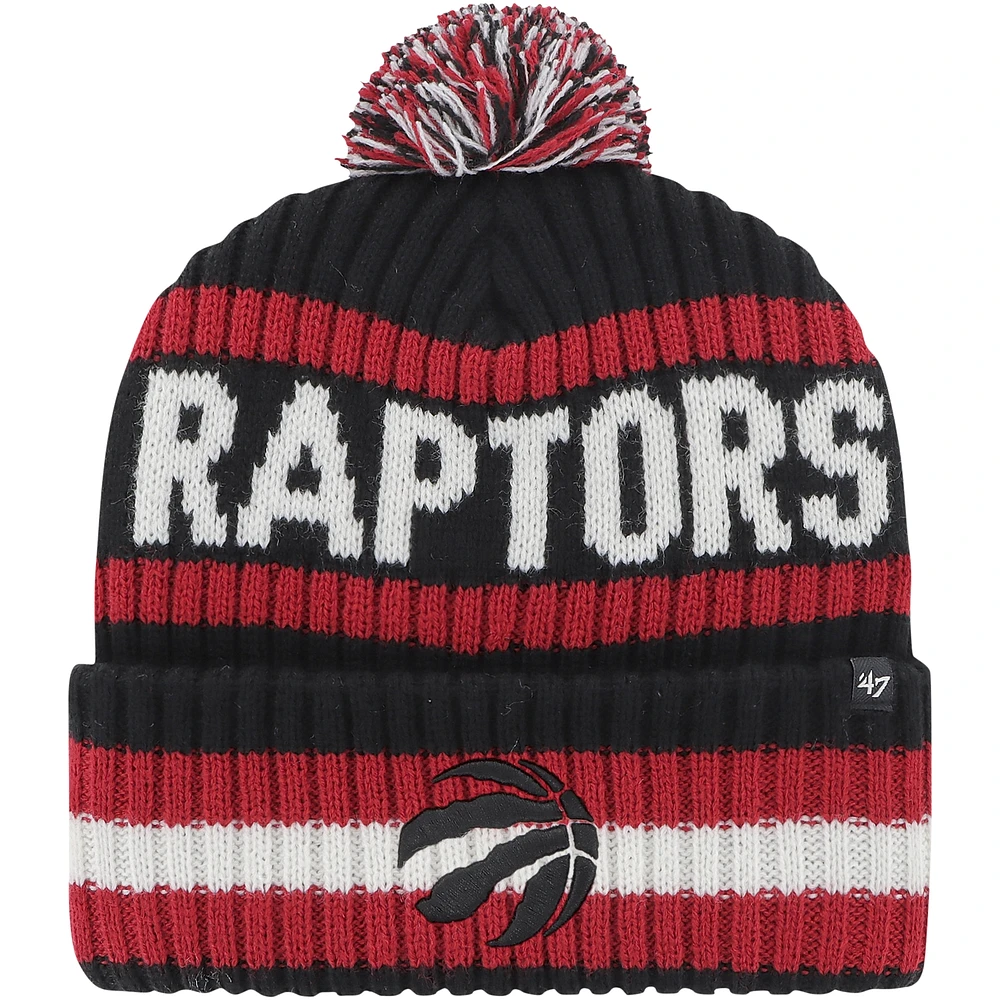 Men's '47 Black Toronto Raptors Bering Cuffed Knit Hat with Pom