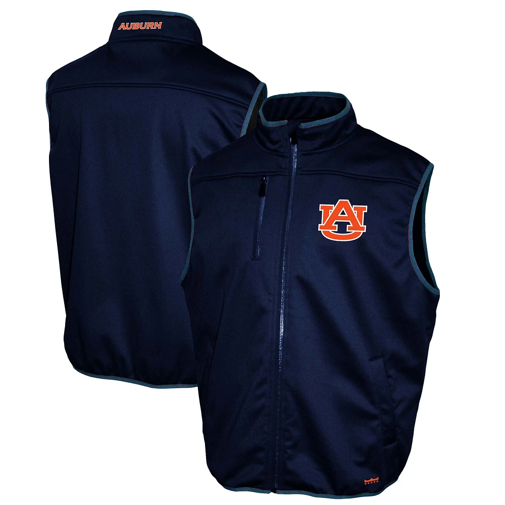 Men's Franchise Club Navy Auburn Tigers Softshell Full-Zip Vest