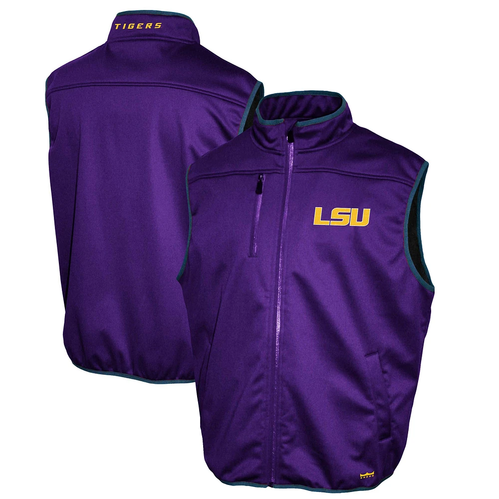 Men's Franchise Club Purple LSU Tigers Softshell Full-Zip Vest