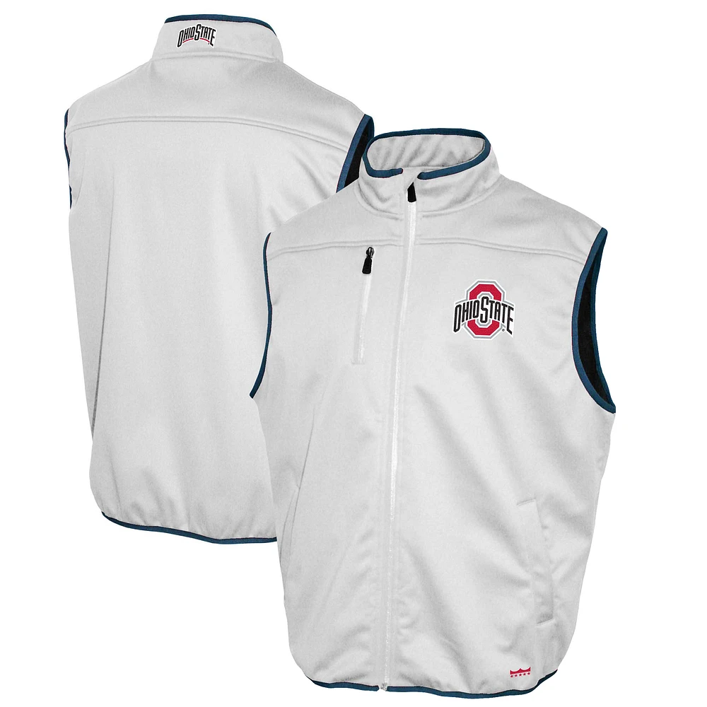 Men's Franchise Club White Ohio State Buckeyes Softshell Full-Zip Vest