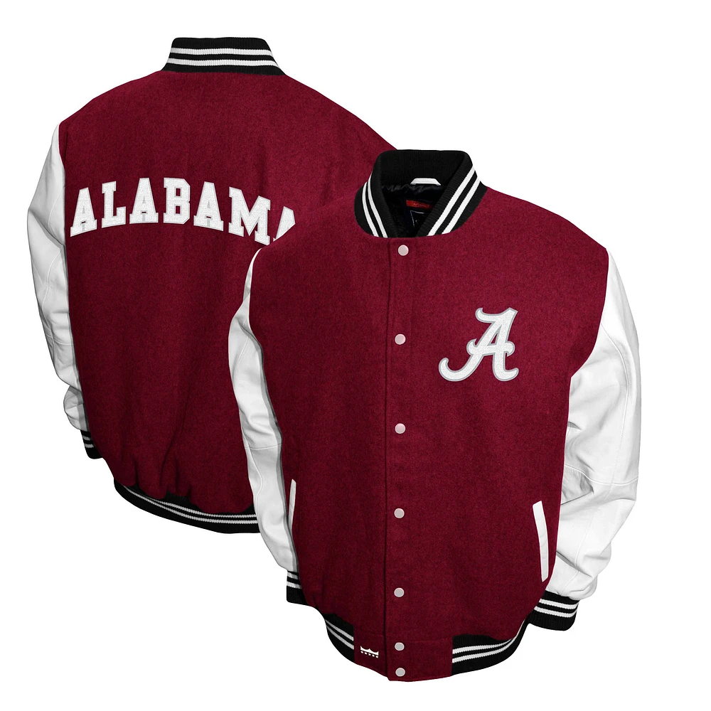 Men's Franchise Club Crimson Alabama Tide Graduate Full-Snap Jacket