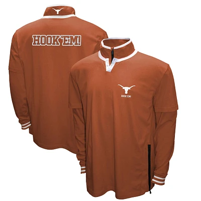 Men's Franchise Club Texas Orange Longhorns 3-in-1 Double-Down T-Shirt & Quarter-Zip Pullover Set