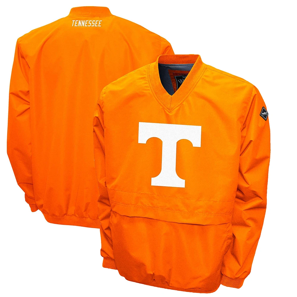 Men's Franchise Club Tennessee Orange Volunteers Windshell Big Logo V-Neck Pullover Jacket