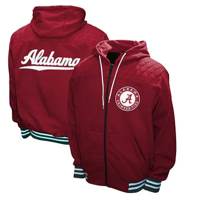 Men's Franchise Club Crimson Alabama Crimson Tide Walk-On Full Zip Hoodie Jacket