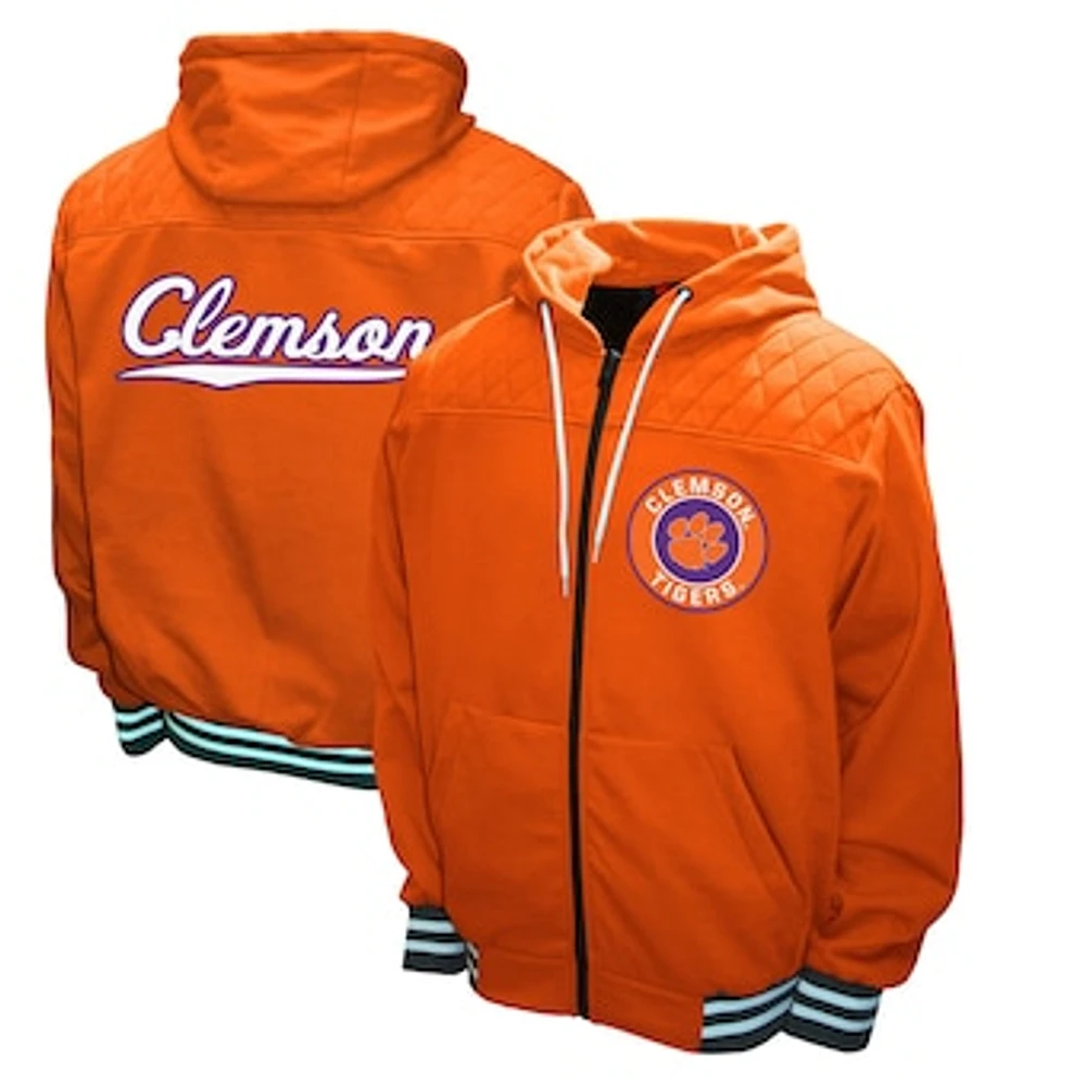 Men's Franchise Club Orange Clemson Tigers Walk-On Full Zip Hoodie Jacket