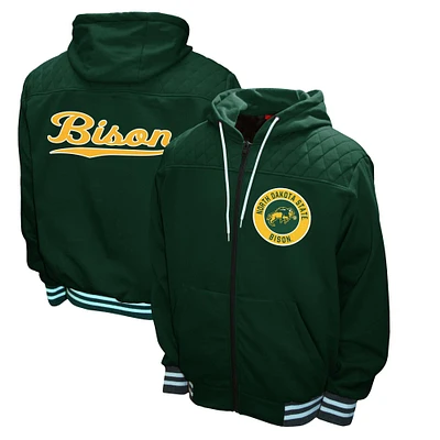 Men's Franchise Club Green NDSU Bison Walk-On Full Zip Hoodie Jacket